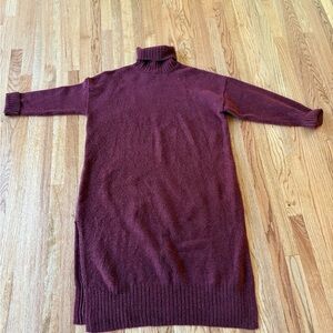 Daily Practice by Anthropologie Women's Burgundy Turtleneck Sweater Dress